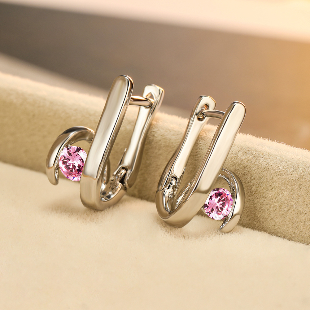 Temperament Creative Geometric Zircon Earrings