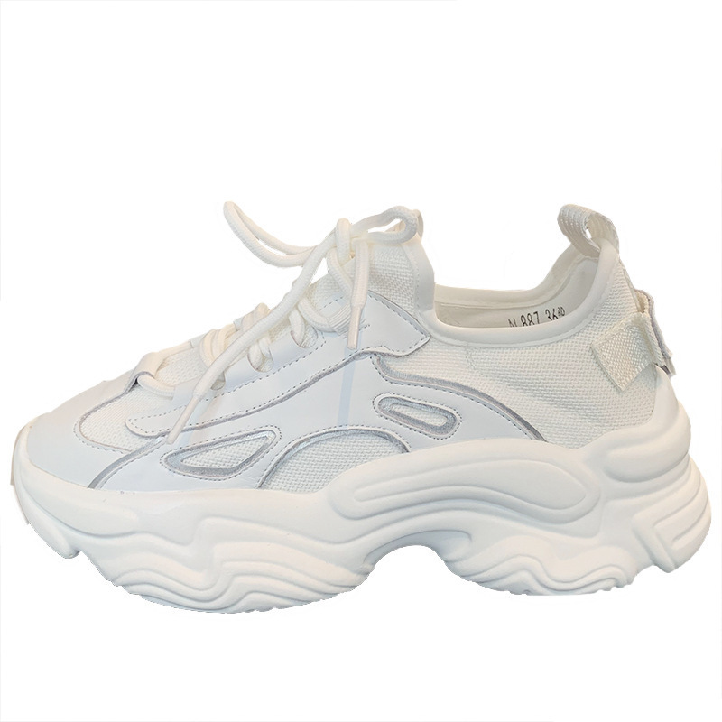 Title 1, Thick-soled PU white shoes