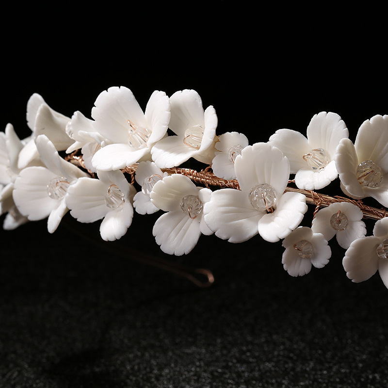 Design White Ceramic Flower Crown Headband