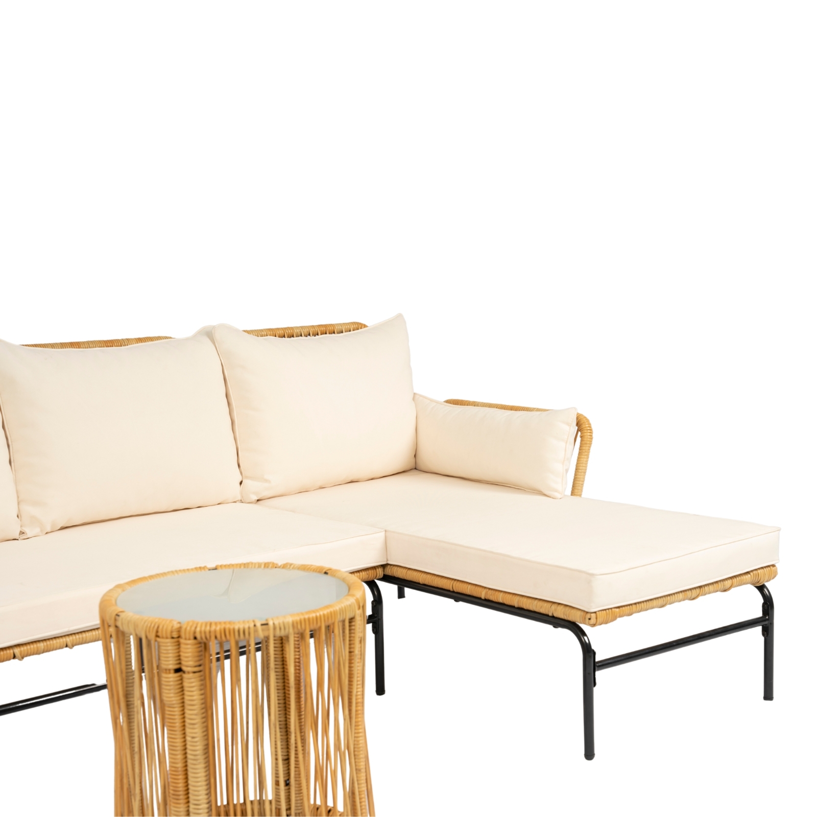 3-Pc Outdoor Patio Wicker Furniture Set Table Chairs With 3.15 Thick Cushion