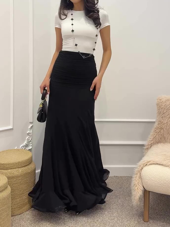 Ruffled Pleated Skirt