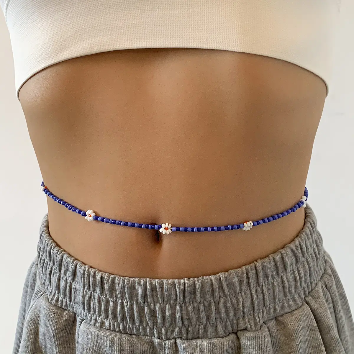 Ethnic Style Colored Small Daisy Waist Chain Women