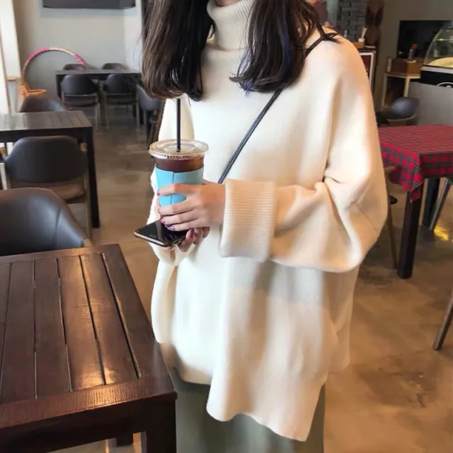 Basic Turtleneck Collar Sweater White - Shop at LoveMi