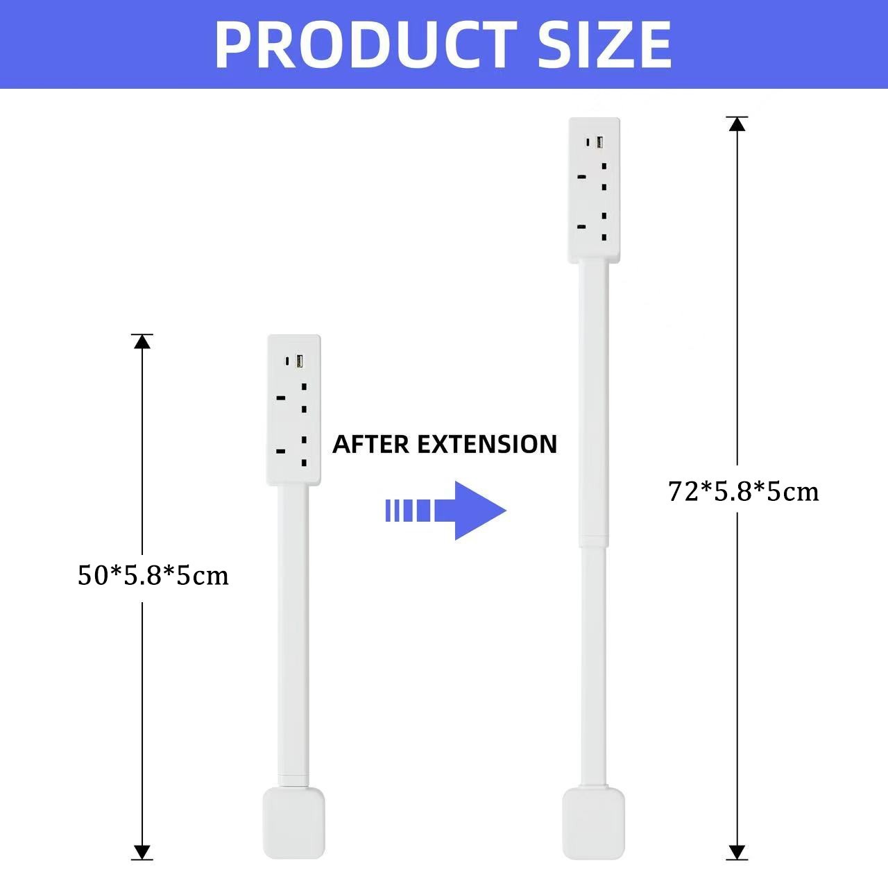 Electrical Outlet Extender Stick Power Socket Expander Rotates 180 — image 3