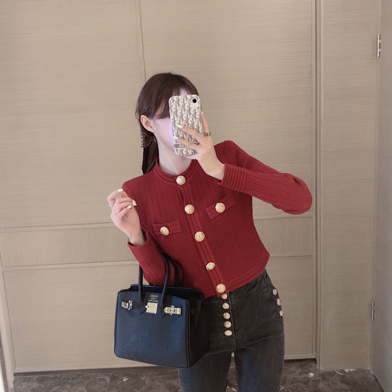 Temperament Net Red Design Sense Fashion Slim Knit Sweater