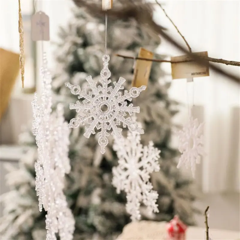 Christmas Decoration Acrylic Transparent Snowflake Tree Pendant