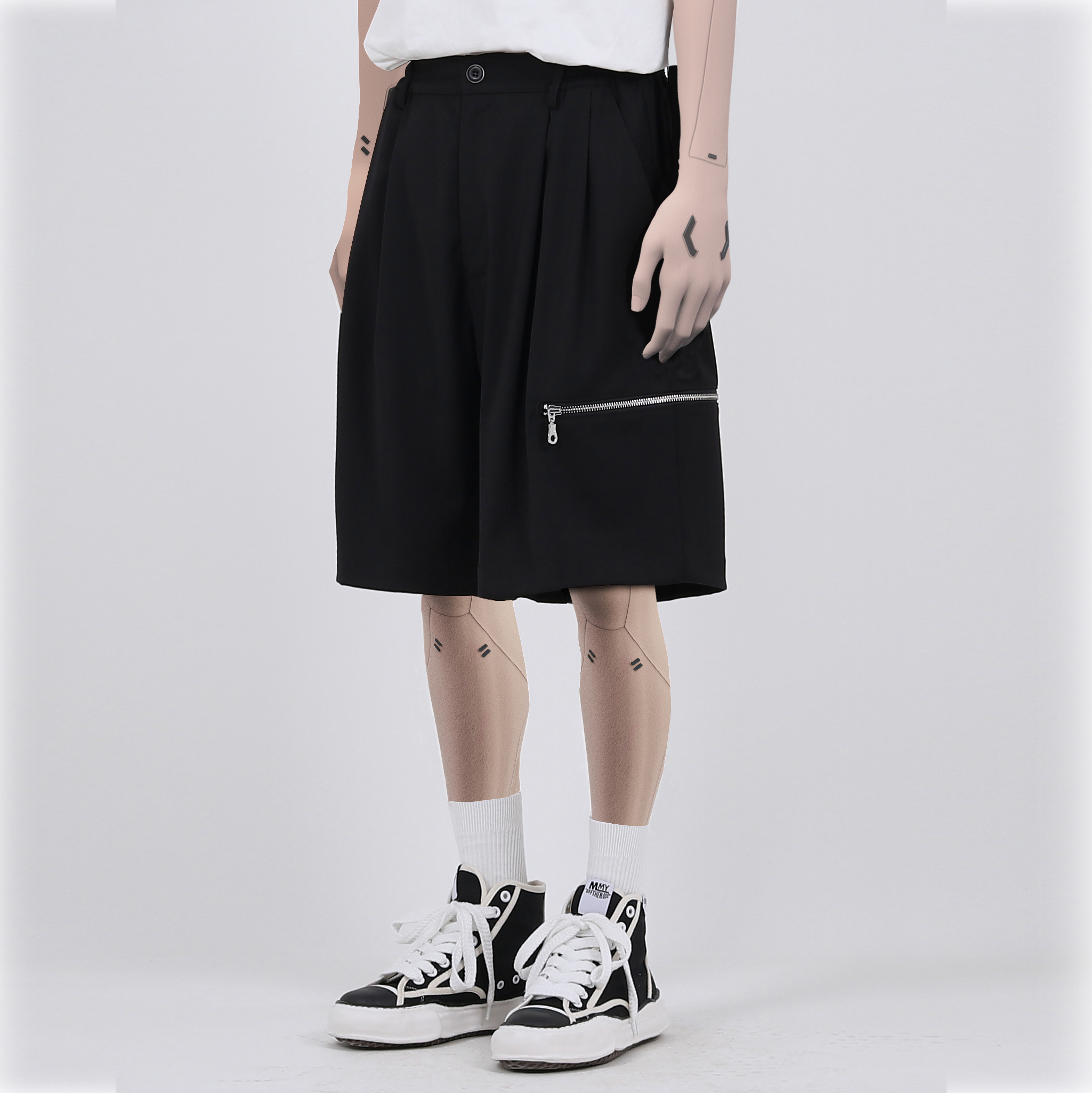 Baggy Retro Silhouette Slacks With Five Points Of Draping