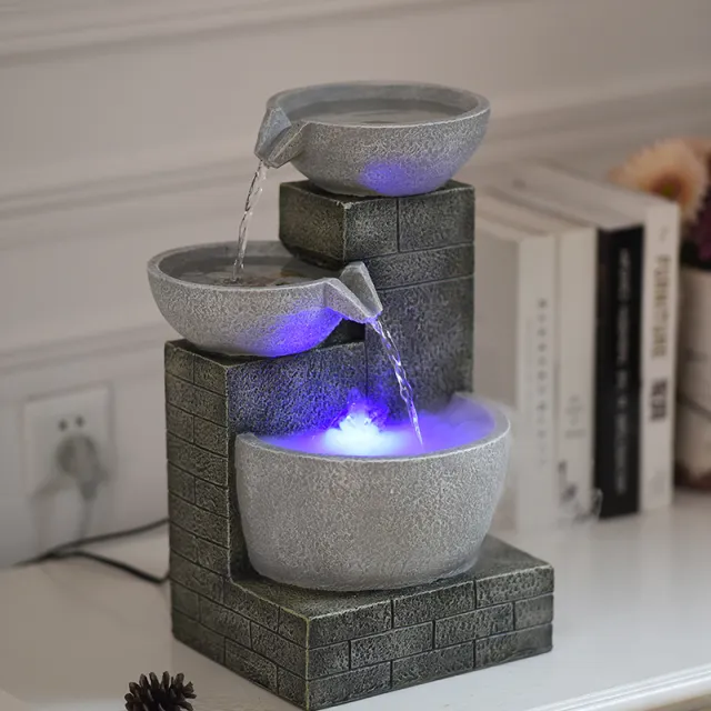 Modern Simple Desktop Fountain Humidifier Light Grey - Shop at LoveMi