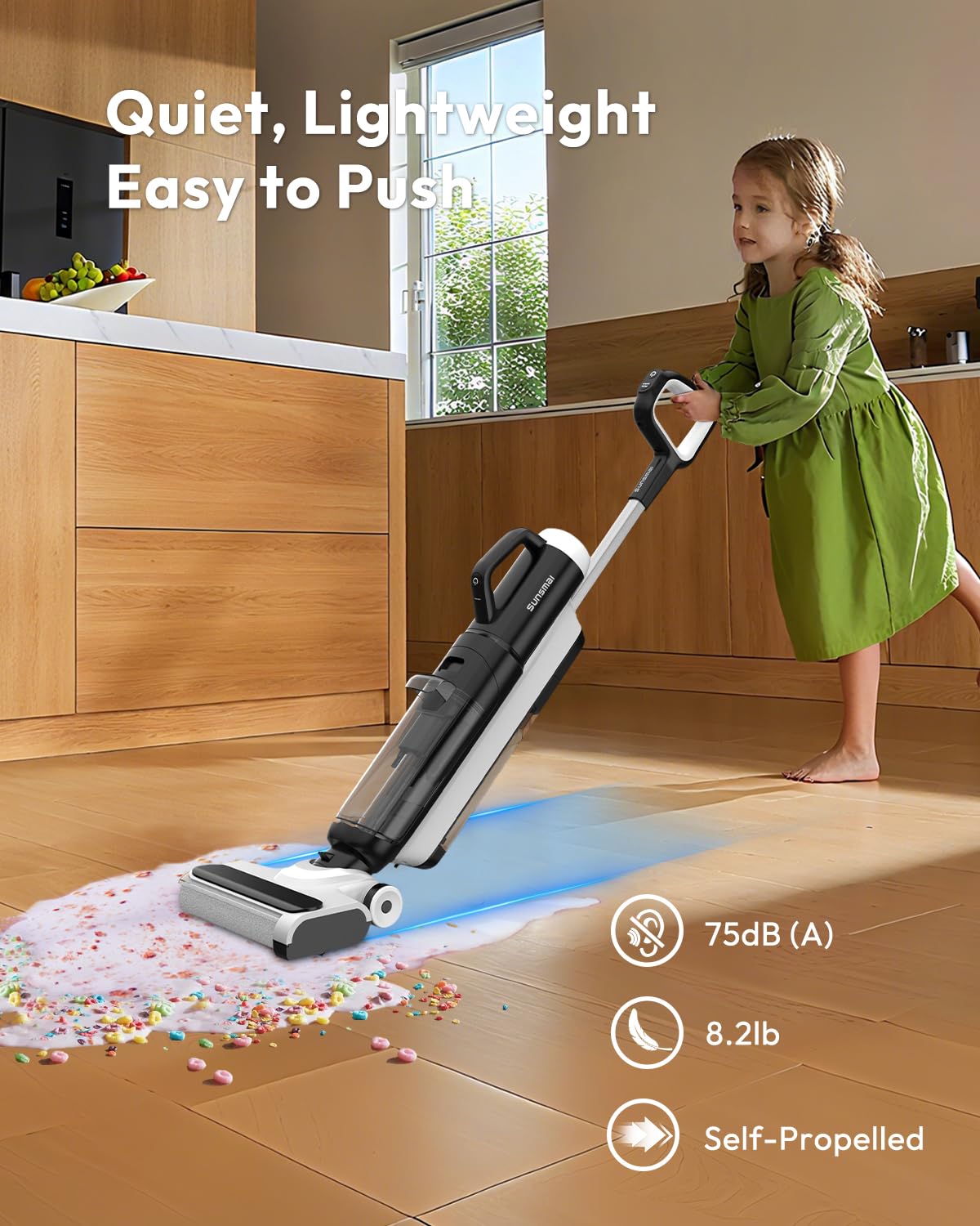 Sunsmai,Wet Dry Vacuum Cleaner,Boost-Assisted Vacuum Mop,Equipped With Self-Cleaning System,Detachable Handheld Brush Head, Crevice Cleaning, And Fabric Dusting, Apartment Essentials