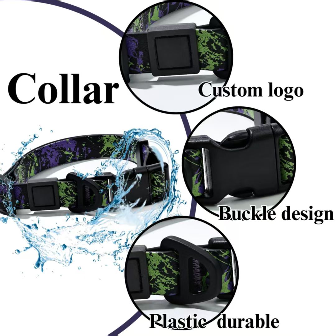 UV Printing Camouflage Embossed Pet Leash Set Is A Perfect Combination Of Style And Functionality Specially Designed For Pets' Outdoor Activities. Every Detail From Craftsmanship To Material 