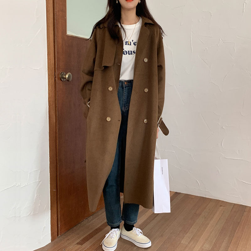 French Vintage Lapel Double Row Buckle Waist Jacket