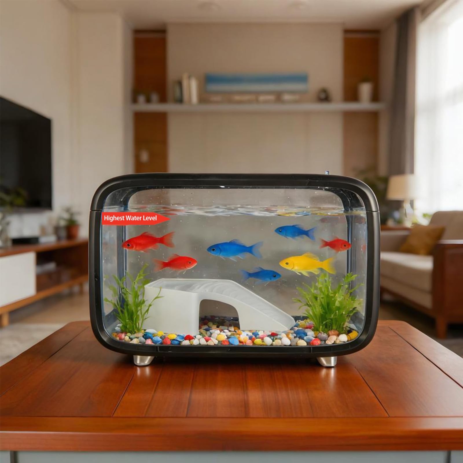 Compact Betta Fish Tank Kit Clear Desktop Aquarium With Ecological Cycle System 8