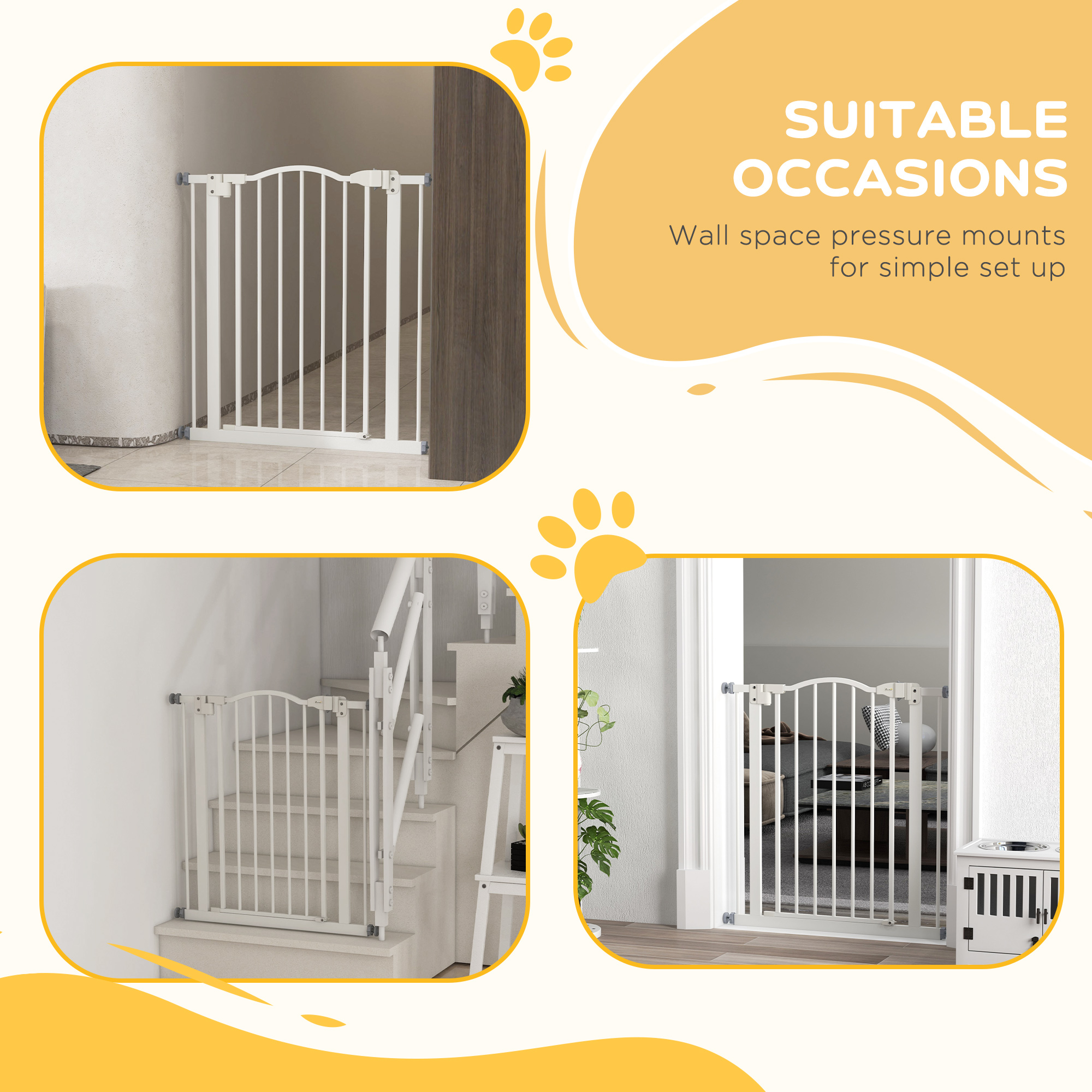 Metal Material, 74-80cm Adjustable Pet Safety Door With Automatic Closing — image 4