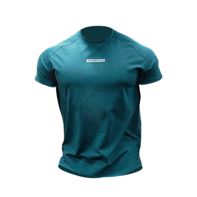 New Sports Short Sleeve Men's Stretch Absorbent Crew Neck