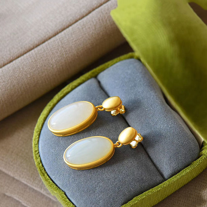 Title 4, Womens Oval Hotan Jade Earrings. Experience na...