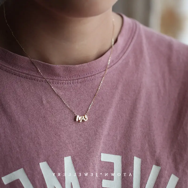 Sterling Silver Plated 14K Gold Necklace, Cute Pendant