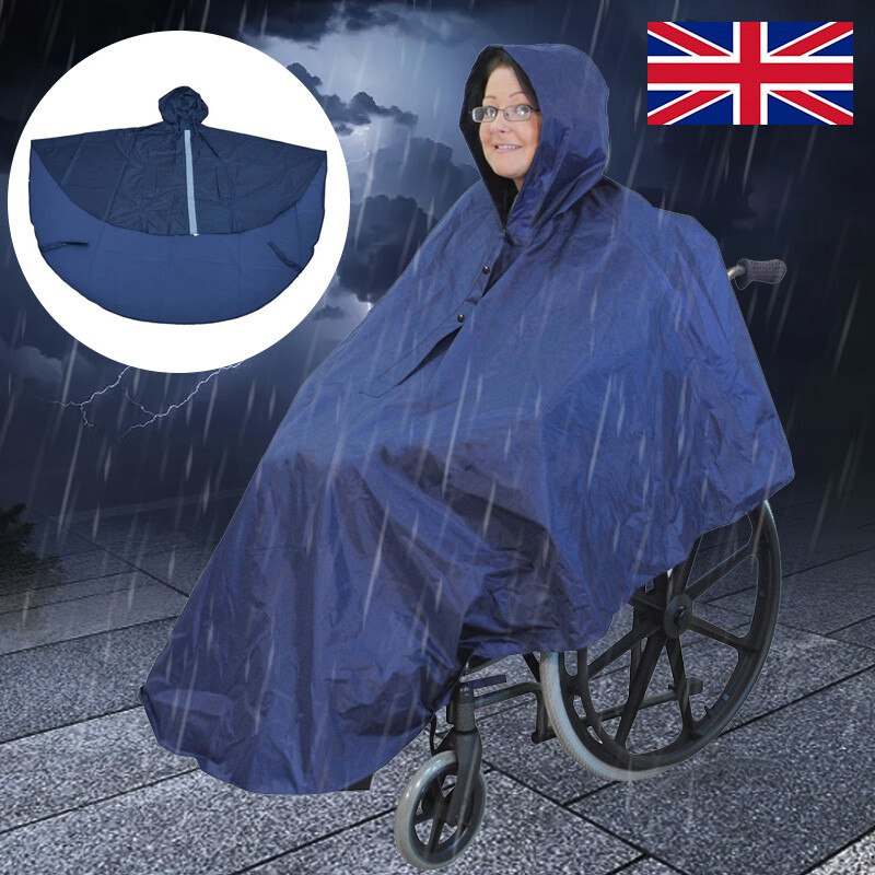 Wheelchair Waterproof Poncho Rain Cover With Hood Disability Aid Rain Coat