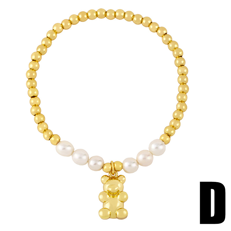 Pearl Round Bead Bear Bracelet Simple Love Eye Bracelet