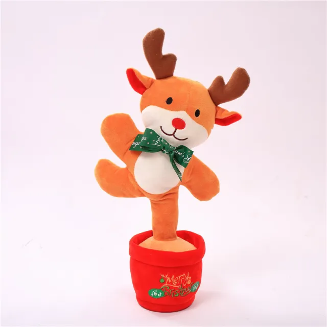 Dancing Christmas Toys Funny Tree Repeat Talking Electronic Plush Toys Can Sing Record Lighten Early Education Funny Gift Christmas Elk - Shop at LoveMi
