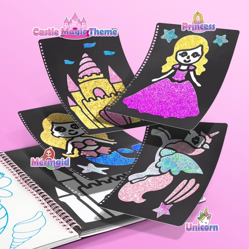 Foil Art Craft Kit For Kids, Children's Cartoon DIY Creative Activity Set