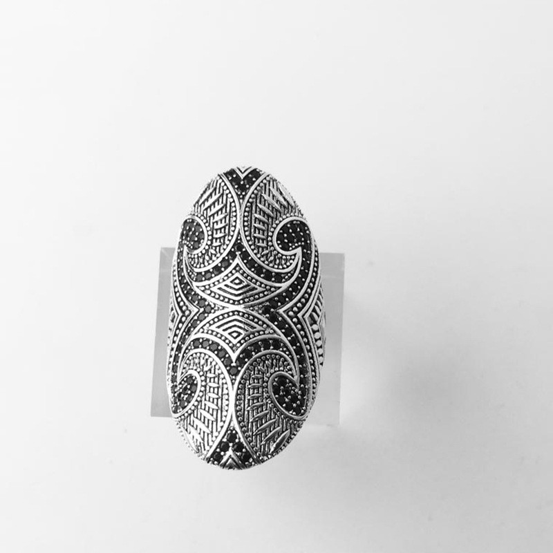 Maori Pattern Ethnic Style Ring Sterling Silver Index Finger