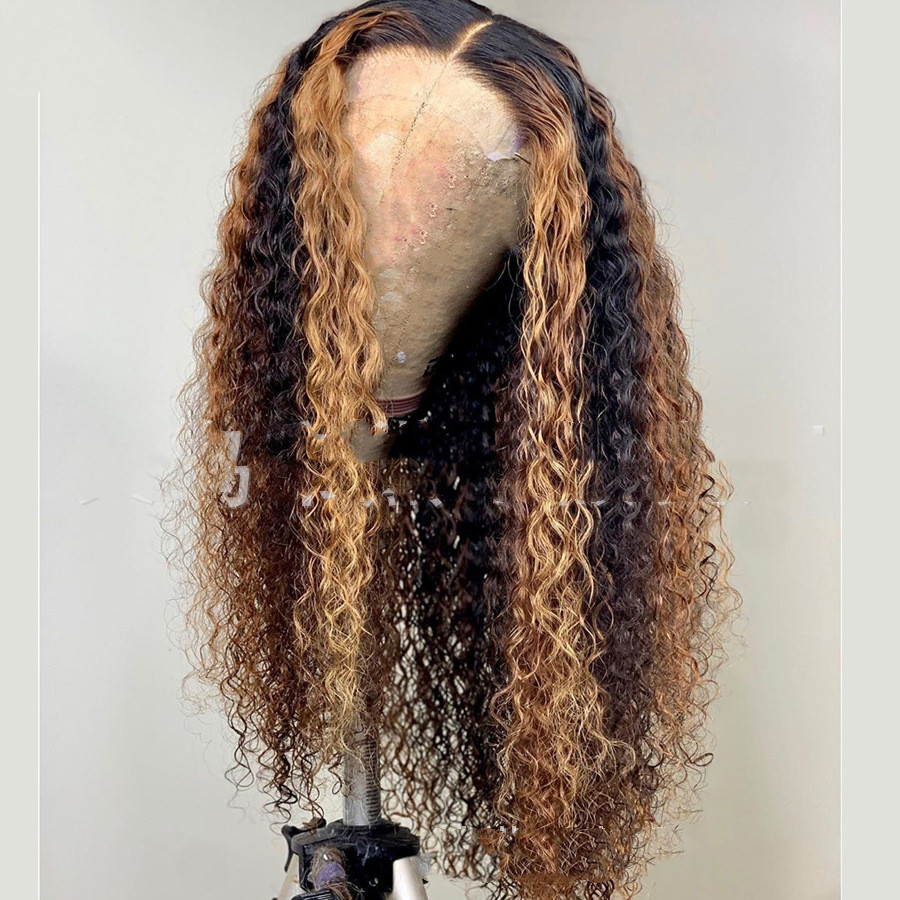 Wig Female Small Wave Black And Brown Mixed Color Gradient — foto 2