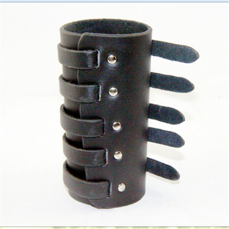 Punk Simple 5 Row Small Square Buckle Leather Wrist Strap