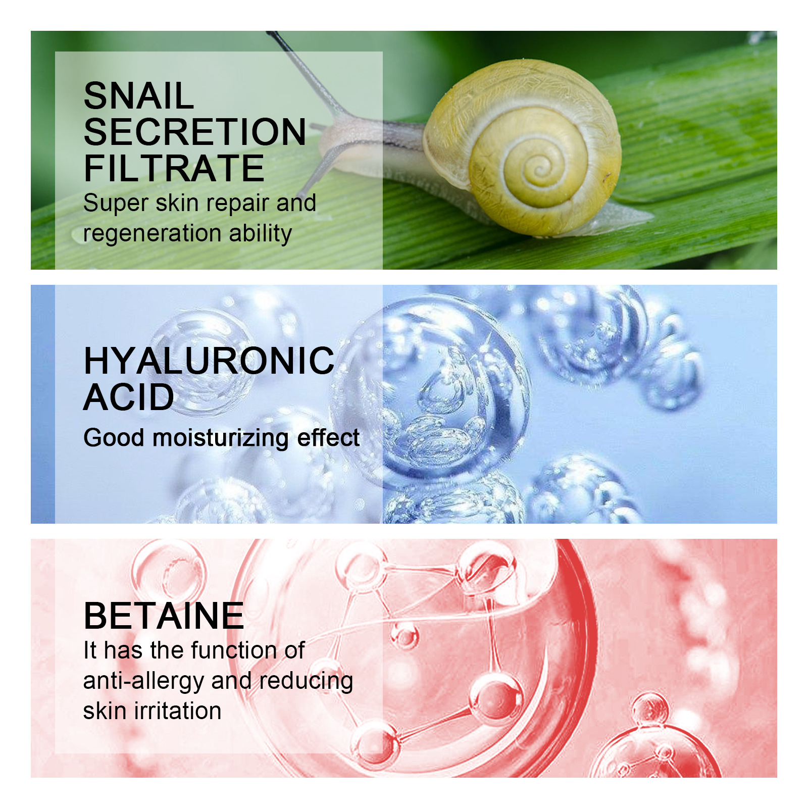OUHOE Snail Cream Gentle, Nourishing, Hydrating And Firming Facial Skin Moisturizing Care Essence — foto 8