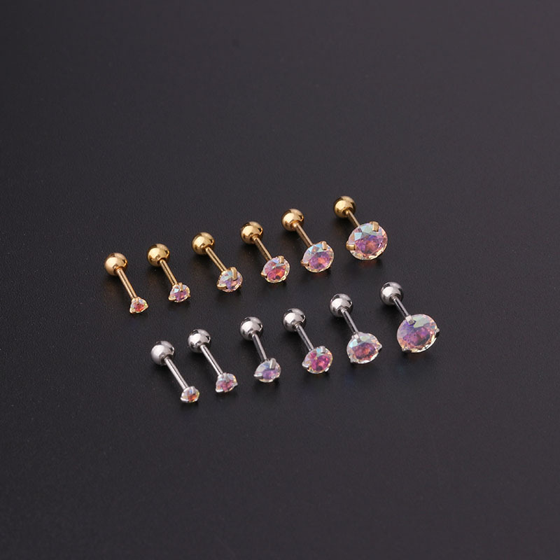 Stainless Steel Twisted Ball Ear Bone Studs Korean Style Piercing Ear Studs
