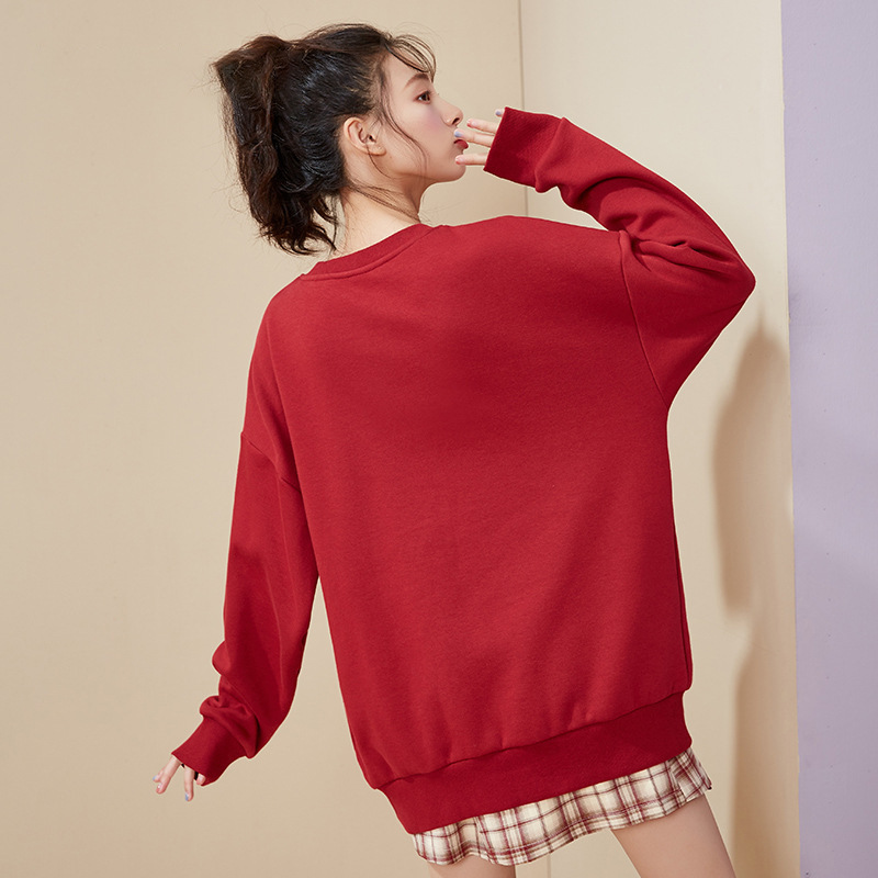 Title 3, Fashion round neck top contrast sweater