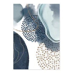 Abstract Watercolor Geometric Shapes Artwork Canvas Painting Poster - View 1