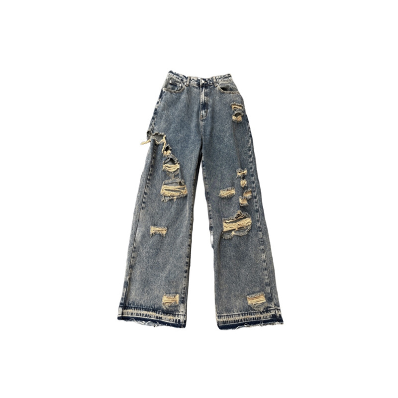 Title 4, New Harajuku Style Street Distressed Jeans. Emb...