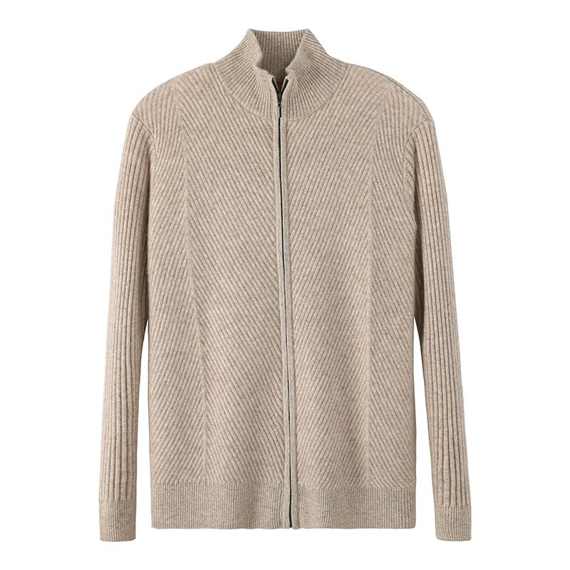 Title 4, Mens half high neck wool zipper cardigan, a wa...