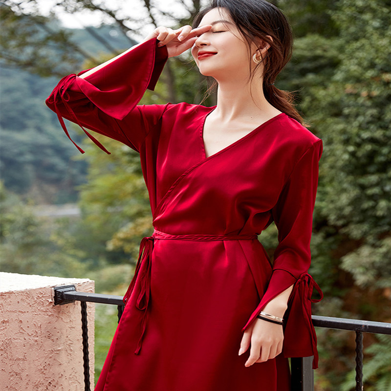 Spring And Summer French Nightgown New Bride Morning Robe