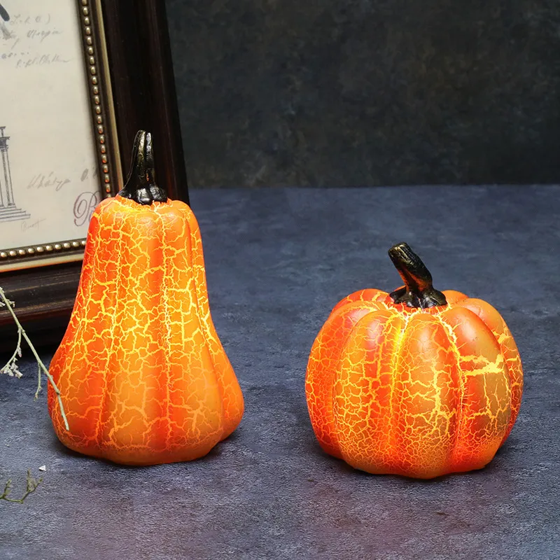 New Halloween Pumpkin Lantern Simulation Pumpkin LED Candle Lamp Resin Luminous Pumpkin – image 7