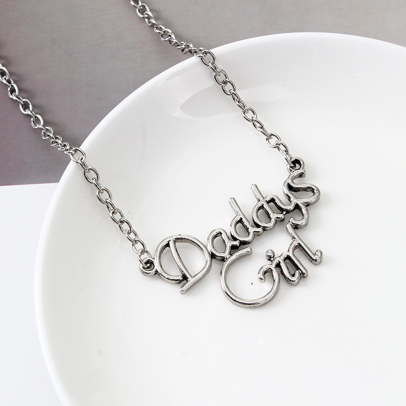 Dad's Girl English Alphabet Necklace Father Daughter