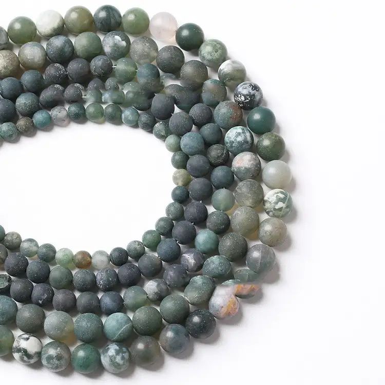 Frosted Aquatic Agate Loose Beads
