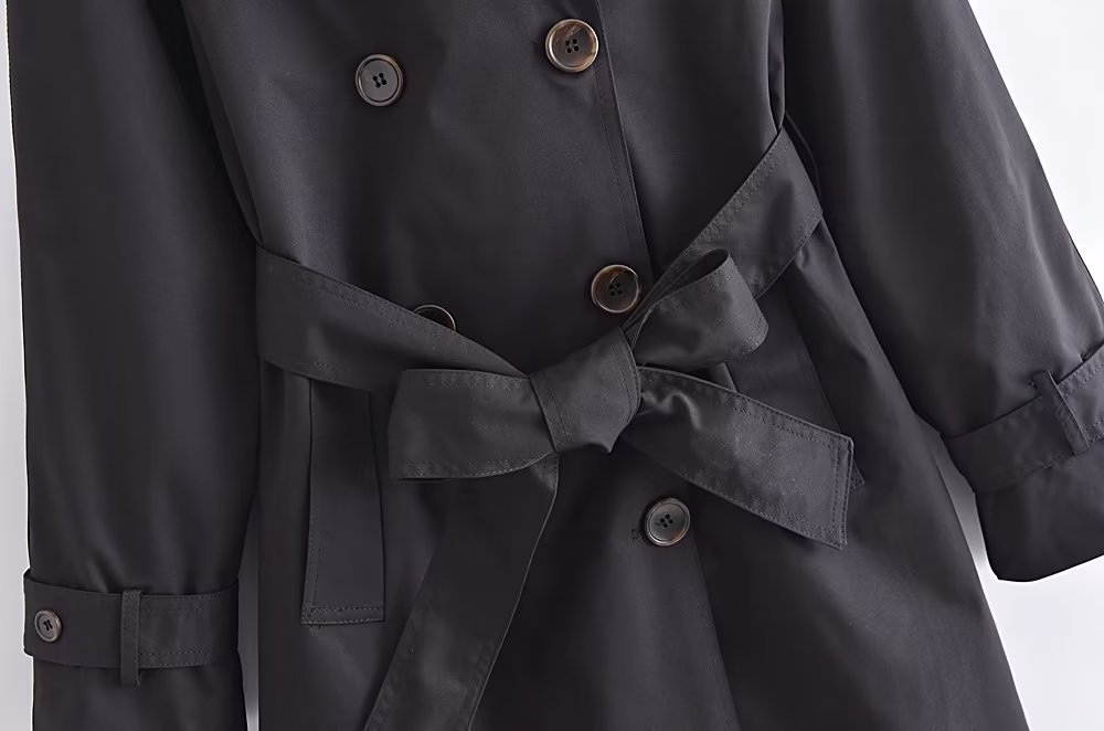 Title 7, Double Breasted Mid-length Trench Coat