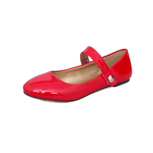 Spring And Autumn Flat Heel Shoes Red - Shop at LoveMi