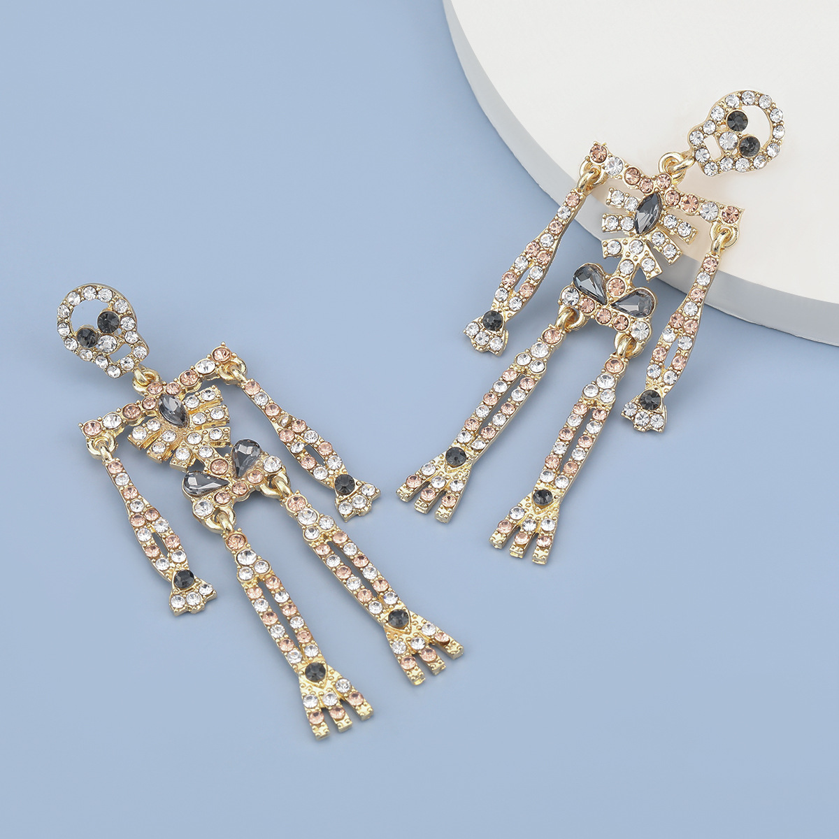 Coconut Tree Alloy Diamond And Acrylic Earrings