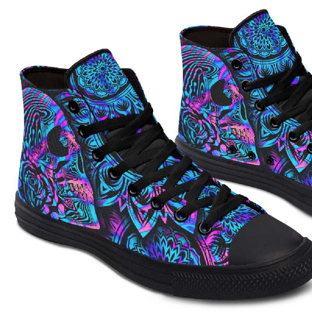Printed Couple High Top Canvas Shoes