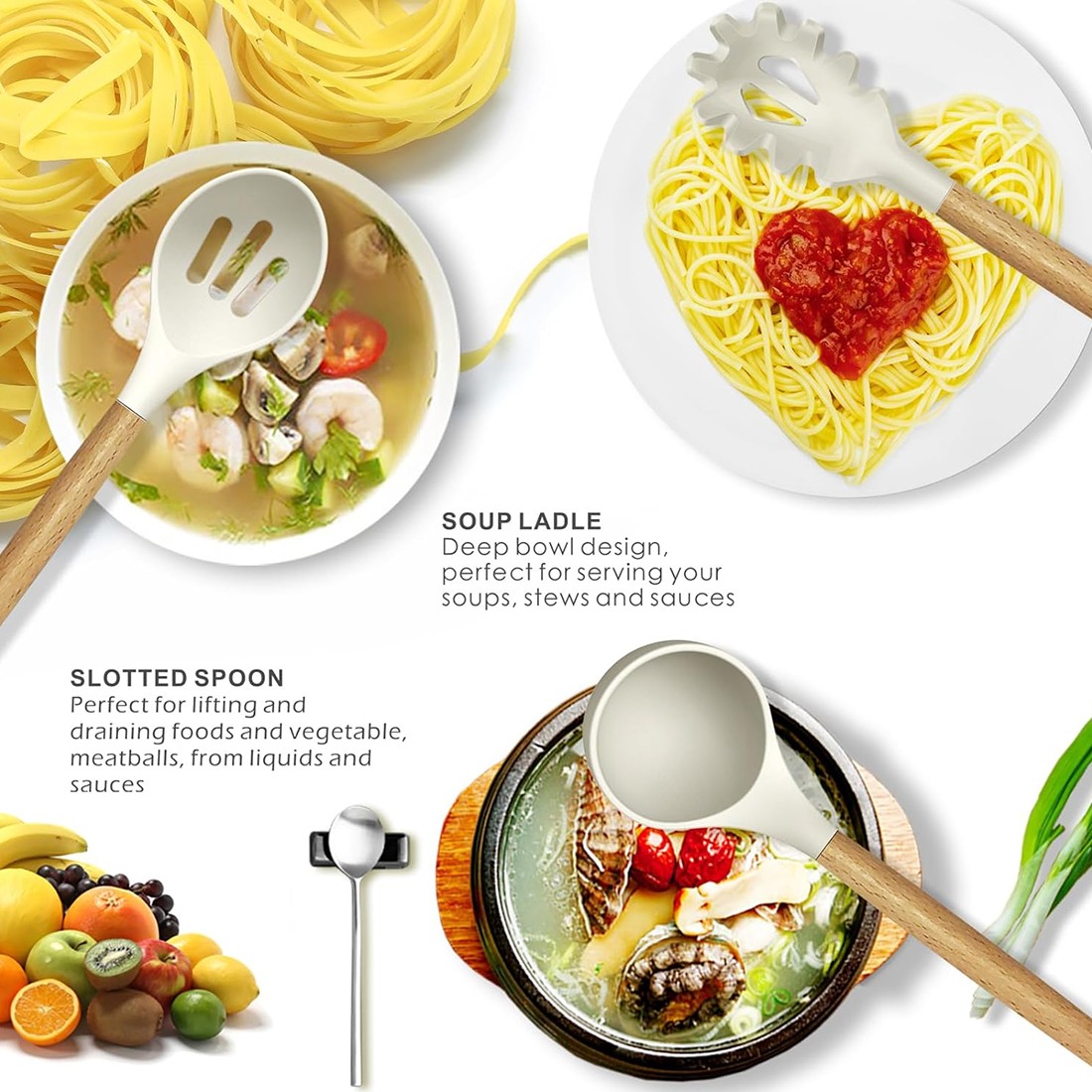 14-Piece Silicone Kitchen Utensils Set Non-stick Cooking Spoon And Baking Tools