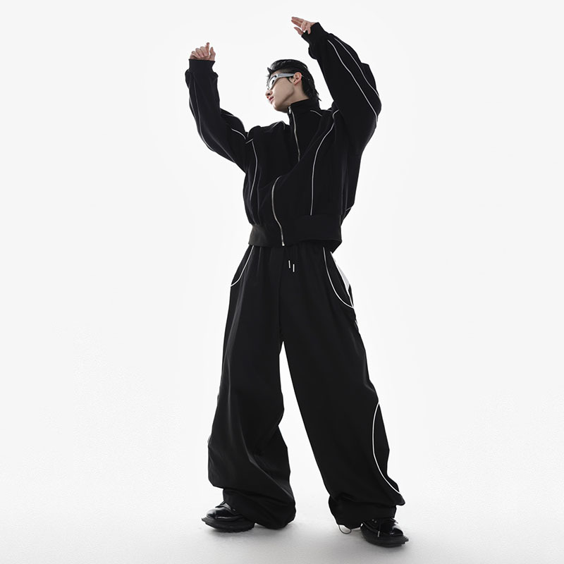 Stand-up Collar Short Casual Men's Top