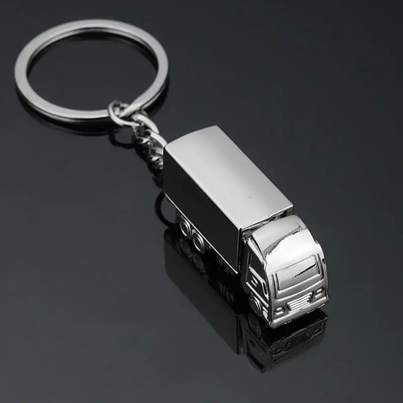 Creative Three-dimensional Truck Model Metal Keychains Car Advertising Pendant