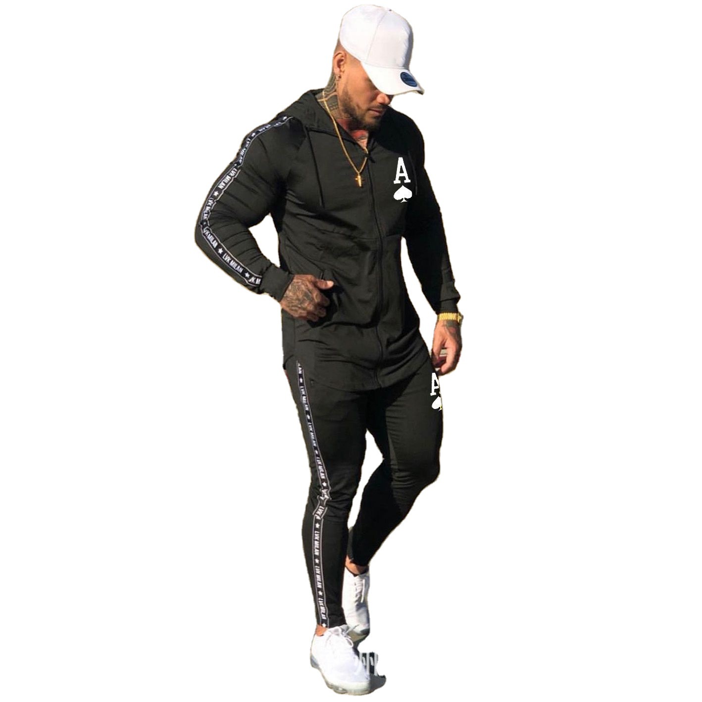 Title 4, Mens Casual Suit Spring Autumn Black and White...