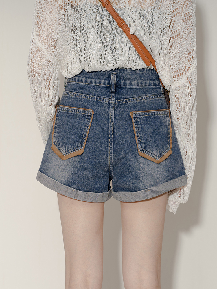 Title 3, Shorts jeans femininos cintura alta com design ...