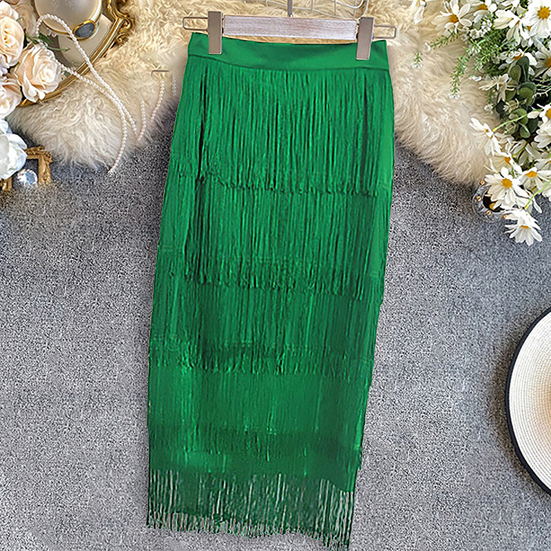 Title 6, Ladies high waist fringed skirt. Elevate your s...