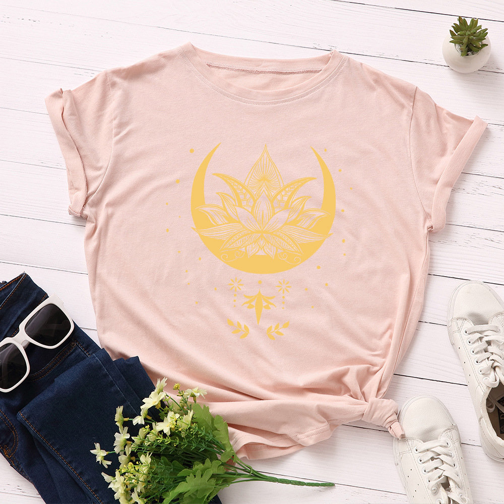 Women's Fashion Loose Round Neck Short-sleeved T-shirt