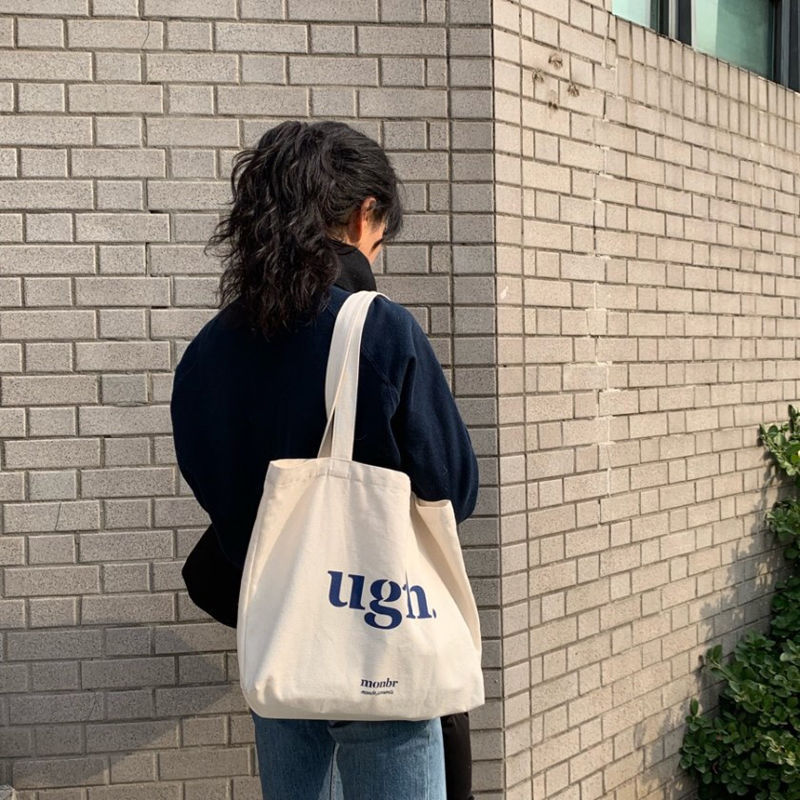 New Ins Single Shoulder Canvas Bag Lazy Windbag Bag Canvas Bag Female Messenger