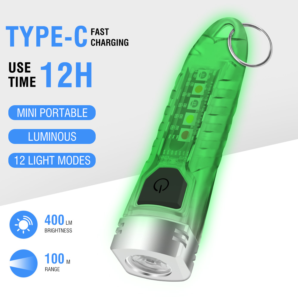 USB Mini LED Flashlight Torch Side Light Pocket Rechargeable Keychain — image 7